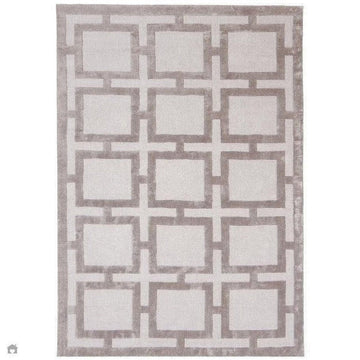 Katherine Carnaby Eaton Modern Designer Geometric Super-Soft Hand-Woven High-Density Textured Silky Metallic Shimmer Viscose Flatweave Biscuit Rug-Asiatic Carpets-Rug Love - The Most Loved Rug Store